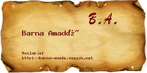 Barna Amadé névjegykártya
